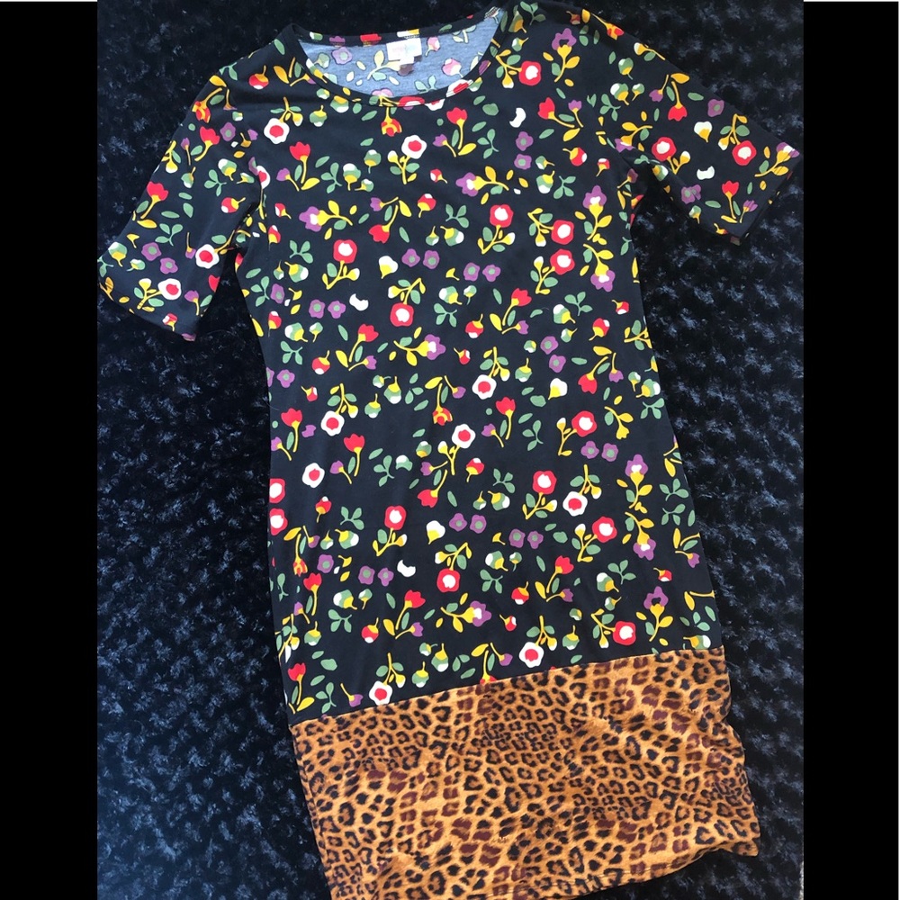 Lularoe Julia dress XL , fun floral &cheetah🐆